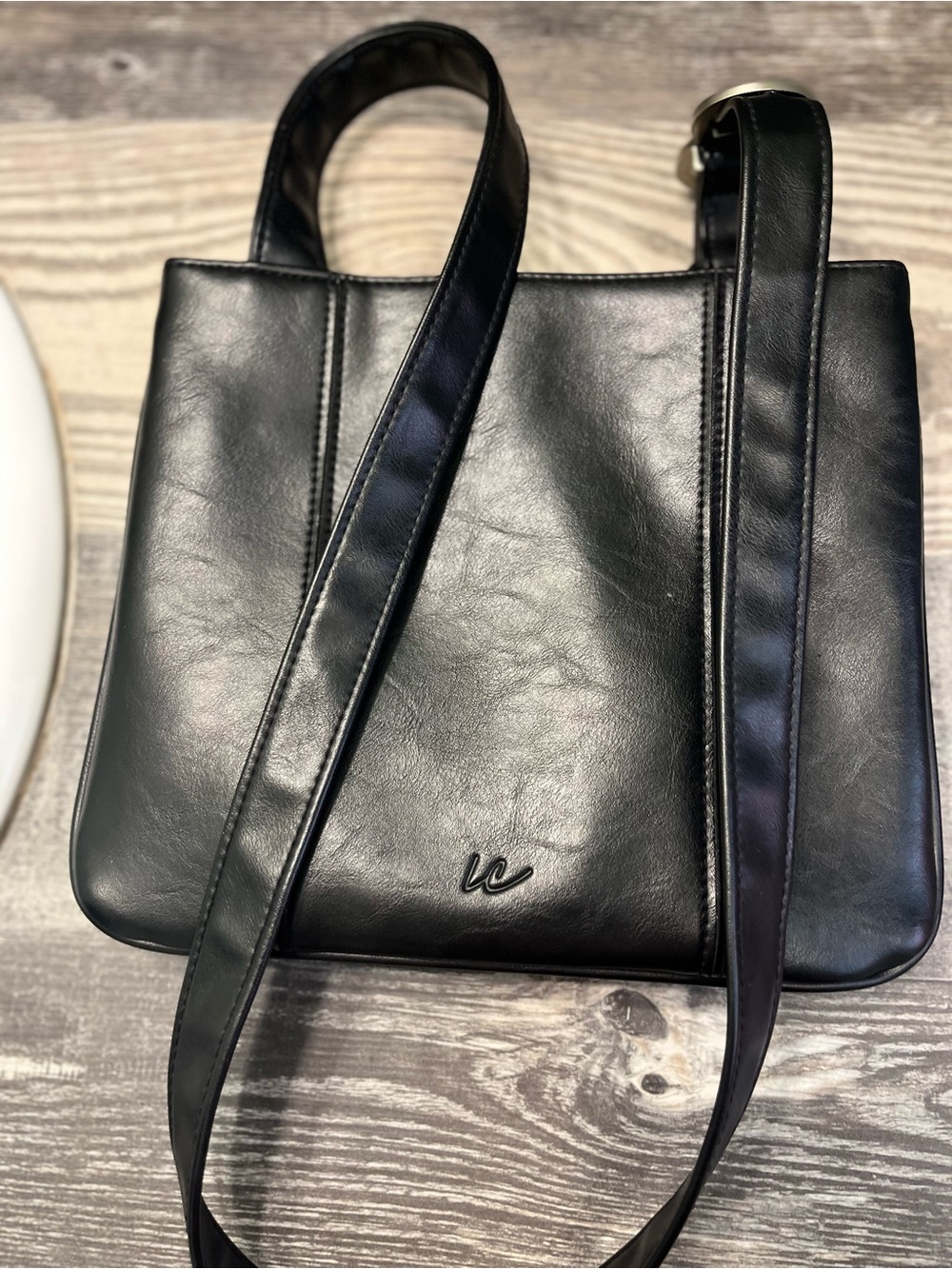 Liz Claiborne Black Leather Crossbody Bag